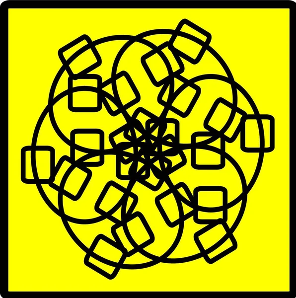 Kırmızı mavi çiçek mandala klonlama şekli geometrik şekil ikonu tasarımı grafiği