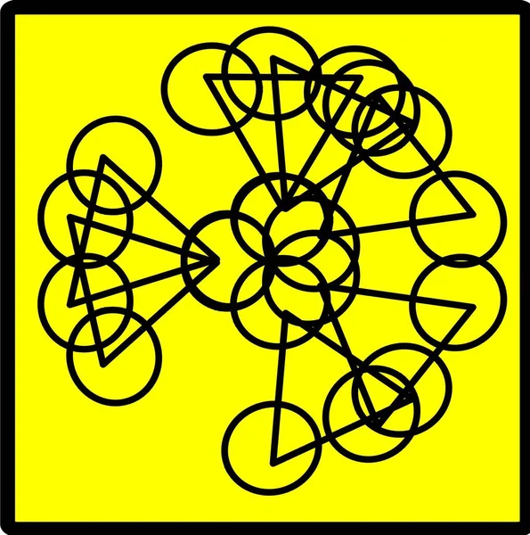 Kırmızı mavi çiçek mandala klonlama şekli geometrik şekil ikonu tasarımı grafiği