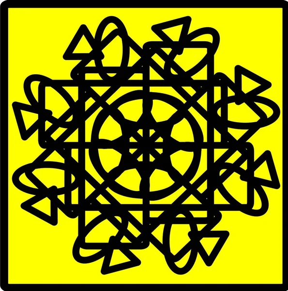 Kırmızı mavi çiçek mandala klonlama şekli geometrik şekil ikonu tasarımı grafiği