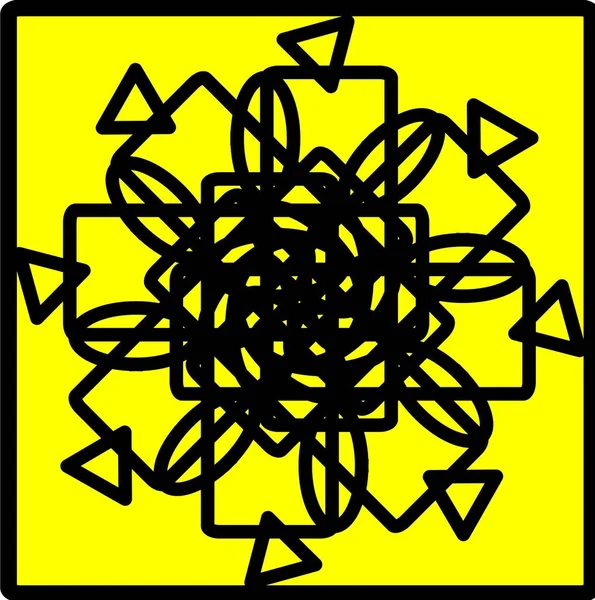 Kırmızı mavi çiçek mandala klonlama şekli geometrik şekil ikonu tasarımı grafiği