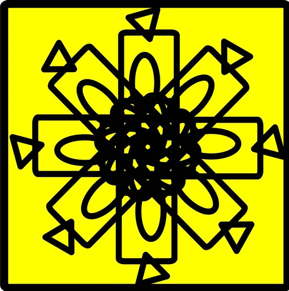 Kırmızı mavi çiçek mandala klonlama şekli geometrik şekil ikonu tasarımı grafiği