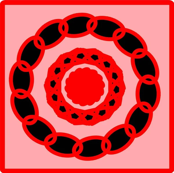 Kırmızı mavi çiçek mandala klonlama şekli geometrik şekil ikonu tasarımı grafiği