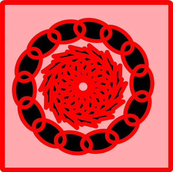 Kırmızı mavi çiçek mandala klonlama şekli geometrik şekil ikonu tasarımı grafiği