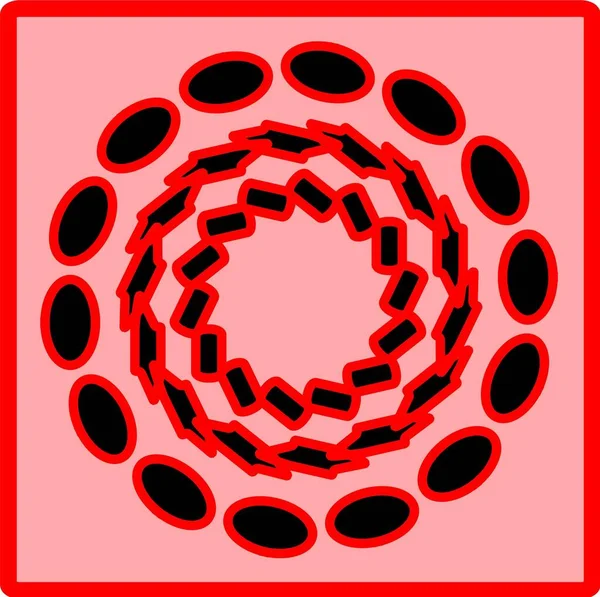 Kırmızı mavi çiçek mandala klonlama şekli geometrik şekil ikonu tasarımı grafiği