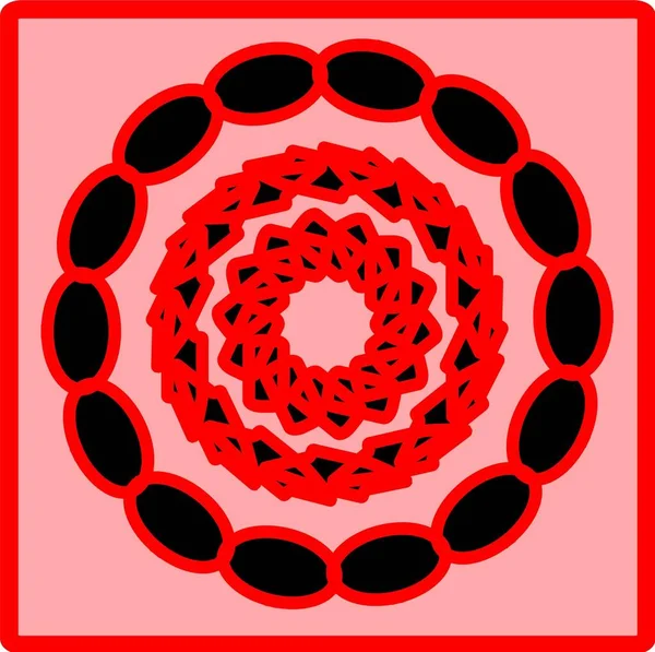 Kırmızı mavi çiçek mandala klonlama şekli geometrik şekil ikonu tasarımı grafiği