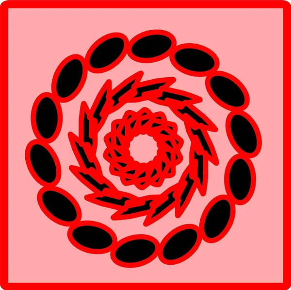 Kırmızı mavi çiçek mandala klonlama şekli geometrik şekil ikonu tasarımı grafiği