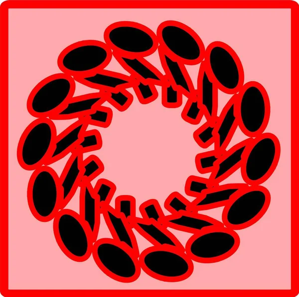 Kırmızı mavi çiçek mandala klonlama şekli geometrik şekil ikonu tasarımı grafiği