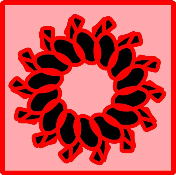 イラストベクトル図赤青黄花曼荼羅クローンパターン幾何学的形状アイコンコンセプトデザイン — ストックベクタ