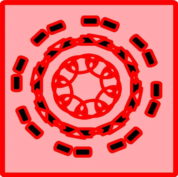 Kırmızı mavi çiçek mandala klonlama şekli geometrik şekil ikonu tasarımı grafiği