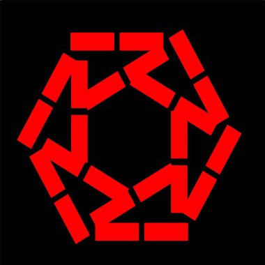 Kırmızı mavi çiçek mandala klonlama şekli geometrik şekil ikonu tasarımı grafiği