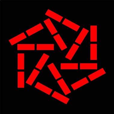 Kırmızı mavi çiçek mandala klonlama şekli geometrik şekil ikonu tasarımı grafiği