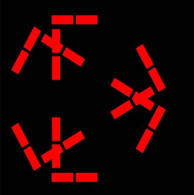 Kırmızı mavi çiçek mandala klonlama şekli geometrik şekil ikonu tasarımı grafiği