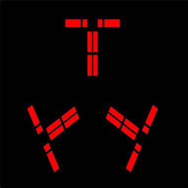 Kırmızı mavi çiçek mandala klonlama şekli geometrik şekil ikonu tasarımı grafiği