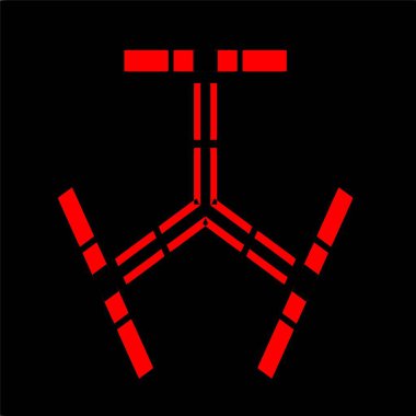 Kırmızı mavi çiçek mandala klonlama şekli geometrik şekil ikonu tasarımı grafiği