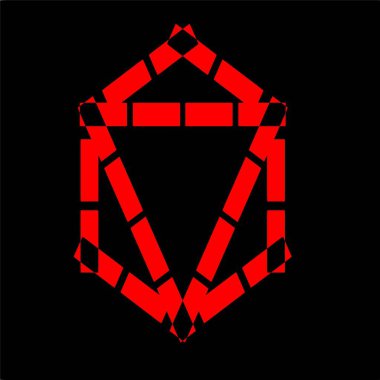 Kırmızı mavi çiçek mandala klonlama şekli geometrik şekil ikonu tasarımı grafiği