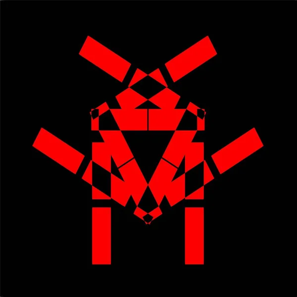イラストベクトル図赤青黄花曼荼羅クローンパターン幾何学的形状アイコンコンセプトデザイン — ストック写真