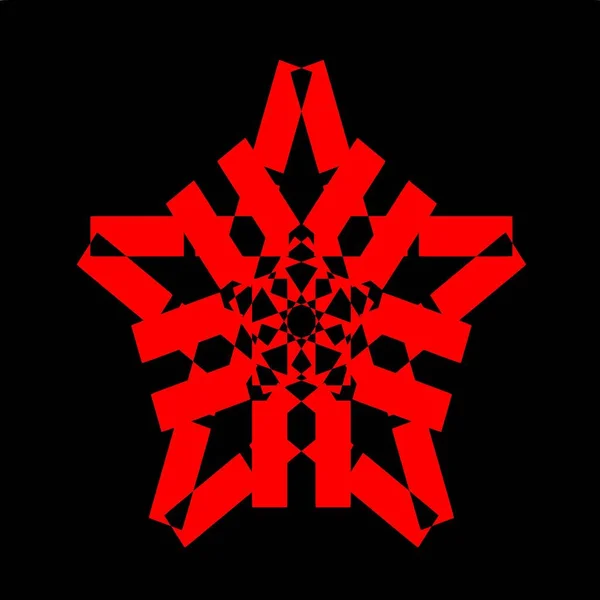 Illustration Vector Graphic Red Blue Yellow Flower Mandala Clone Pattern — Stock Photo, Image