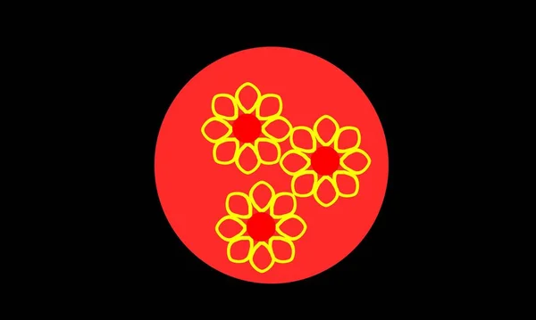 Иллюстрационный Векторный Рисунок Концепции Рисунка Красного Цветка — стоковый вектор
