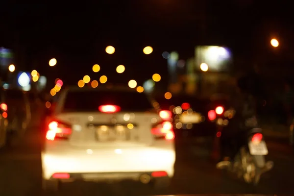 Night light of traffic car on the city street, abstract blur — Stock Photo, Image