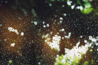 cam pencereüzerinde su yağmurdamla