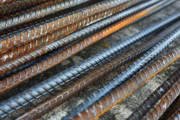 Rebar steel reinforcing rod bar in construction industry — Stock Photo, Image
