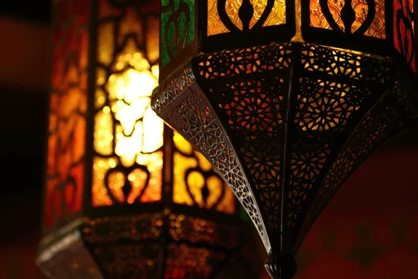Beautiful vintage lantern hanging, ramadan light decoration — Stock Photo, Image