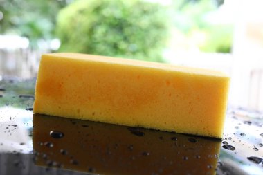 kullanılan sarı sünger Oto yıkama