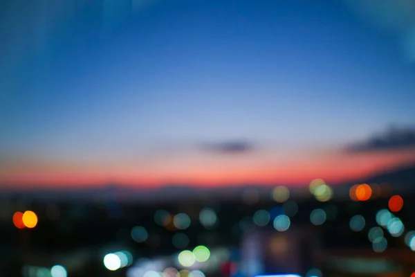 Image blur bokeh light of the city — Stock Photo, Image