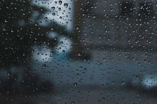 Kropla deszczu okna na szklane okno — Zdjęcie stockowe