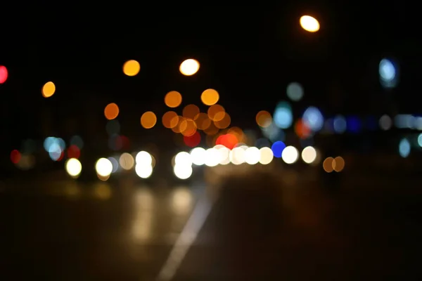 Blur light traffic in night city street — Stock Photo, Image