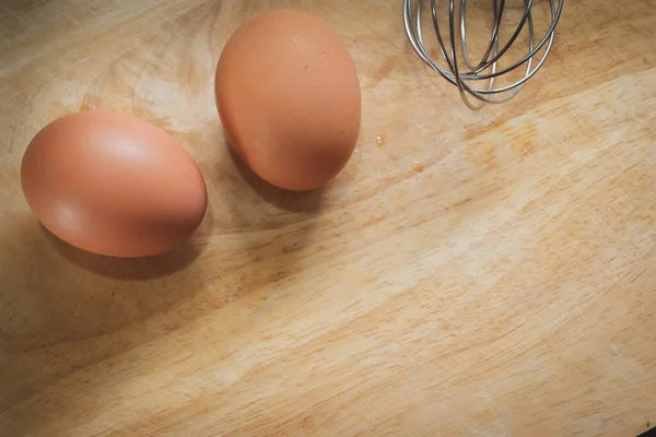 Oeuf Poule Mis Sur Planche Découper Cuisine Préparer Cuisine — Photo