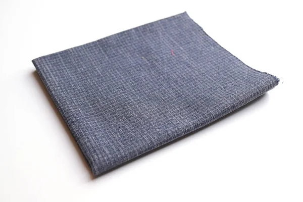Blue Fabric Cloth Isolated White Background — Stock Photo, Image