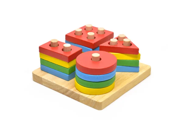 Mainan Montessori Masa Kanak Kanak Terisolasi Pada Latar Belakang Putih — Stok Foto