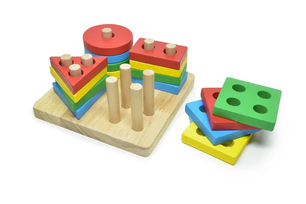 Mainan Montessori Masa Kanak Kanak Terisolasi Pada Latar Belakang Putih — Stok Foto