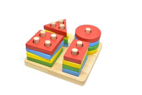Montessori Spielzeug Für Kinder Isoliert Auf Weißem Hintergrund Für Das — Stockfoto