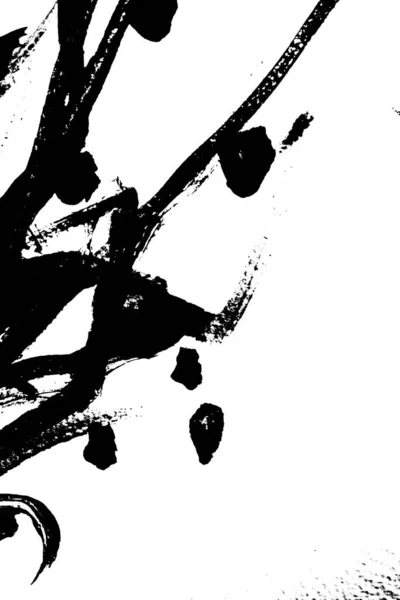 Абстрактный Силуэт Черного Мазка Акварели Рисунок Текстуры Краски Белом Фоне — стоковое фото