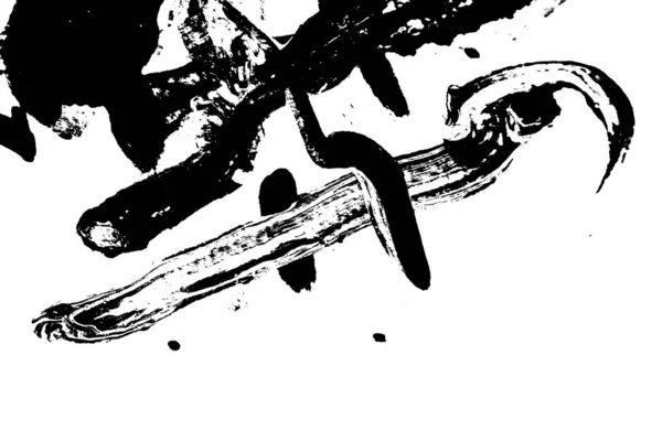 Abstrakte Schwarze Pinselstrich Silhouette Von Aquarell Zeichnung Farbe Textur Auf — Stockfoto
