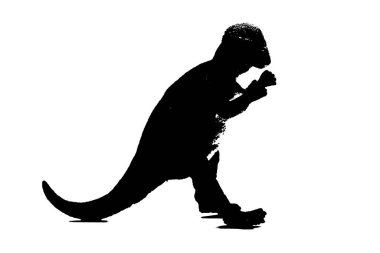 black dinosaur silhouette isolated on white background, model of dinosaurs toys clipart