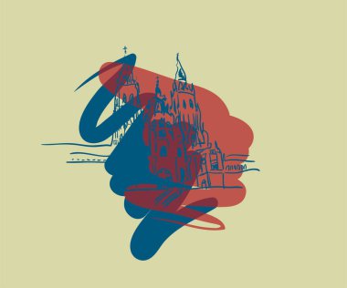 Santiago de Compostela'deki mavi ve kırmızı
