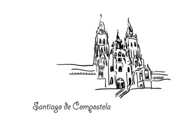 Santiago de Compostela anahat. 10 eps vektör