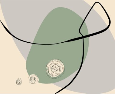 İspanyol ressam Joan Miro 'dan esinlenen soyut vektör çizimleri