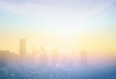 Soyut bulanık hava görüntüsü şehir ufuk çizgisi manzara günbatımı arka planı