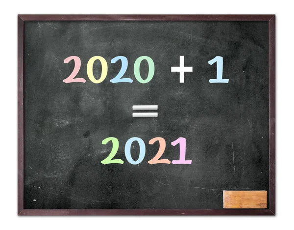 2020 2021 Mudança Representa Novo Ano 2021 Exibição Quadro Negro — Fotografia de Stock