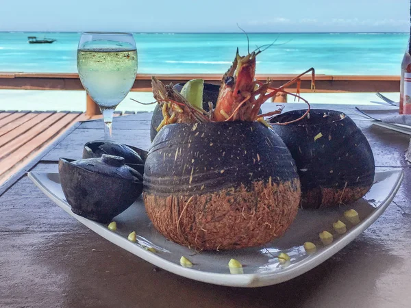 Lunch Zanzibar Beautiful Sea View — Foto de Stock