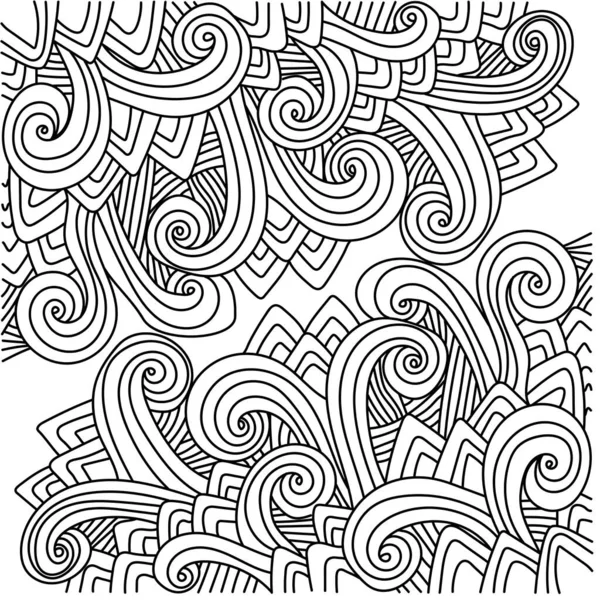 Ilustración Abstracta Del Vector Del Contorno Arte Inspirado Zentangle Patrón — Vector de stock