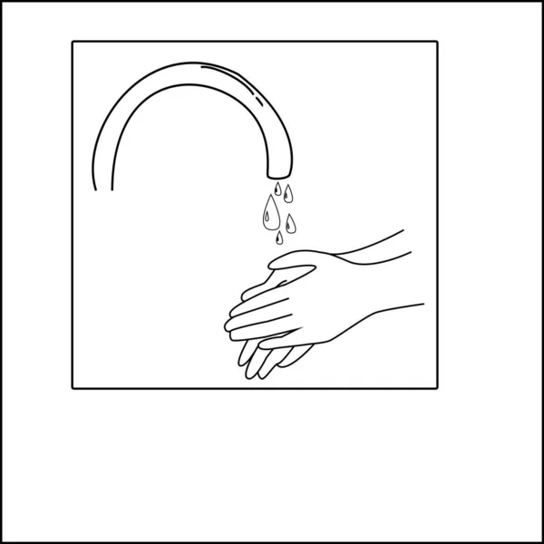 Illustration Vectorielle Lavage Des Mains Mesures Précaution — Image vectorielle