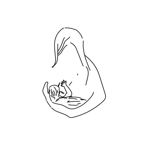 Ilustración Vectorial Semana Lactancia Materna Logotipo Del Esquema Para Diseño — Vector de stock