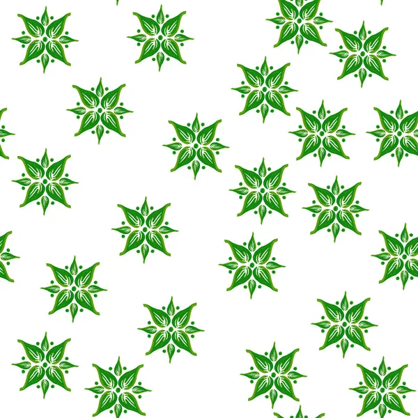 Bündel Grüner Handzeichnung Hinterlässt Nahtlose Muster Für Design Und Kreativität — Stockfoto