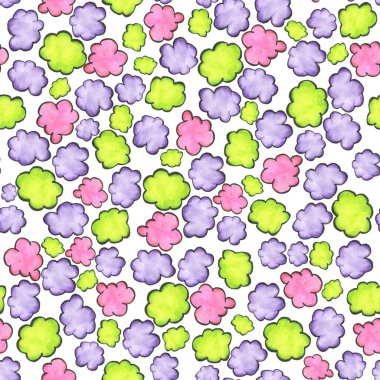 Şirin yeşil, pembe ve mor bulutsuz desen tasarım kumaşı, kağıt, defter kağıdı, tekstil, ambalaj kağıdı, tasarım karton