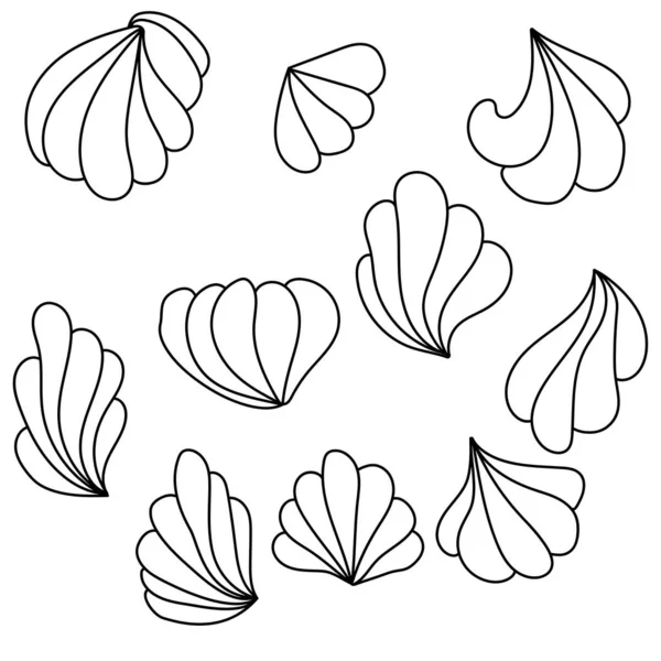 Illustration Vectorielle Doodle Éléments Forme Coquille Pour Design Créativité — Image vectorielle